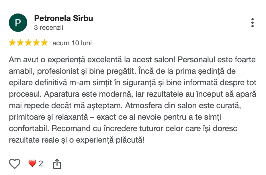 Recenzie clientă Epil VIP